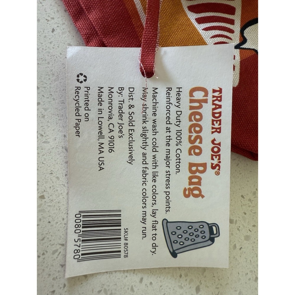 Trader Joe's Cheese Canvas Tote Bag - Picture 4 of 7
